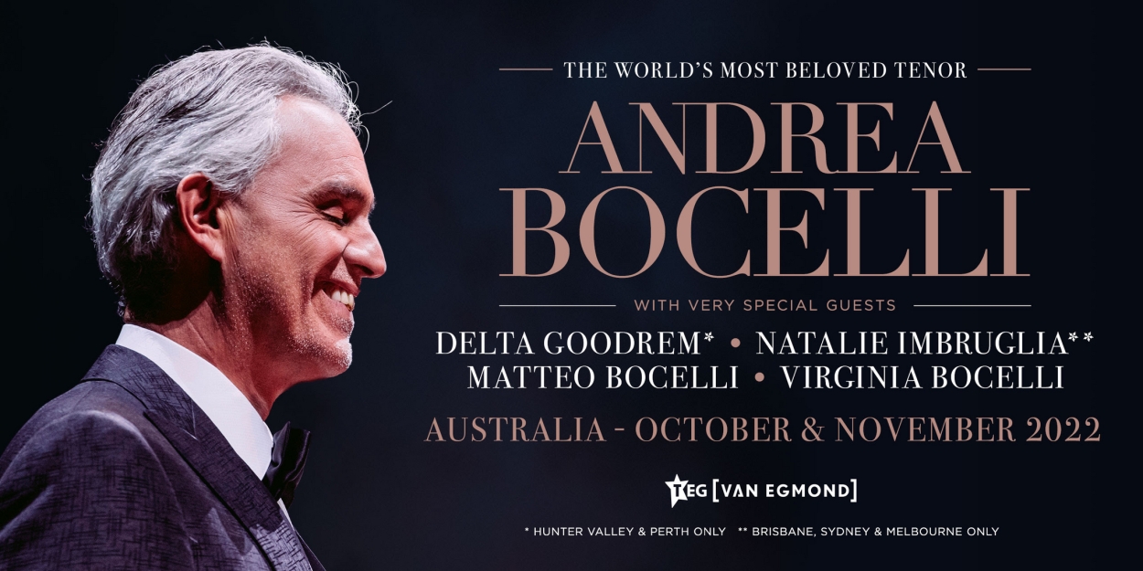 Andrea Bocelli Announces Special Guests For Australian Tour Commencing ...