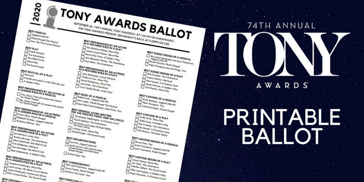 Download BroadwayWorld's Printable Ballot for the Tony Awards