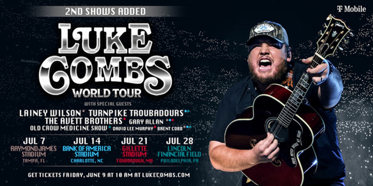 Luke Combs Extends Record-Breaking World Tour With Four New Stadium Shows Next Month 