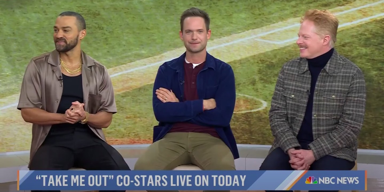 VIDEO: Jesse Williams, Patrick J. Adams & Jesse Tyler Ferguson Talk TAKE ME OUT on… Video