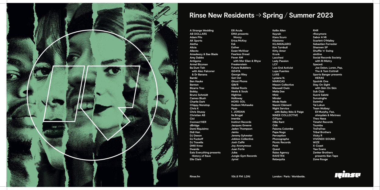 Rinse FM Announces 140 New Residents to the Station for Spring/Summer 23 on Air 