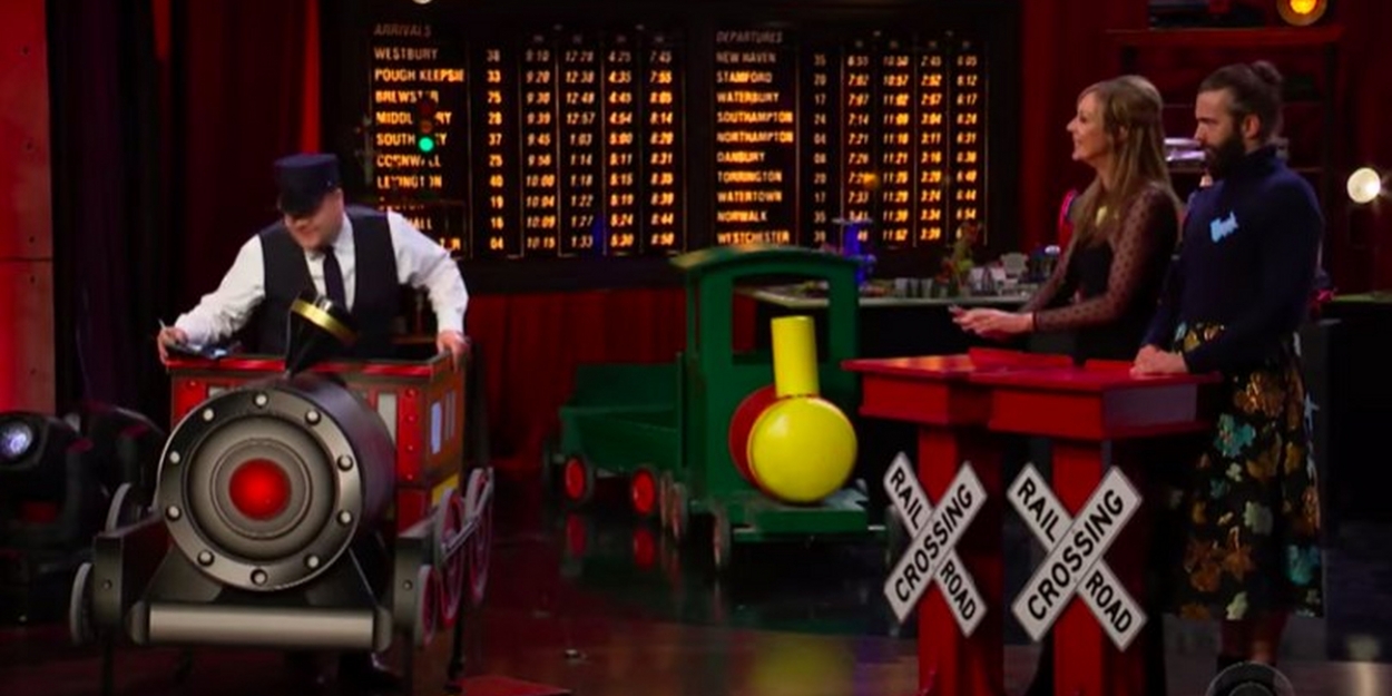 VIDEO: James Corden Has Train-Themed Show for Allison Janney & Jonathan Van Ness Video