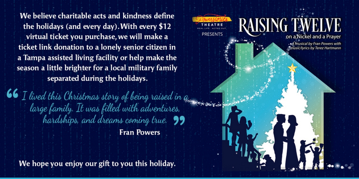 CREATE A HOLIDAY TRADITION WITH RAISING TWELVE ON A NICKEL AND A PRAYER STREAMING DEC 18-20 at Powerstories