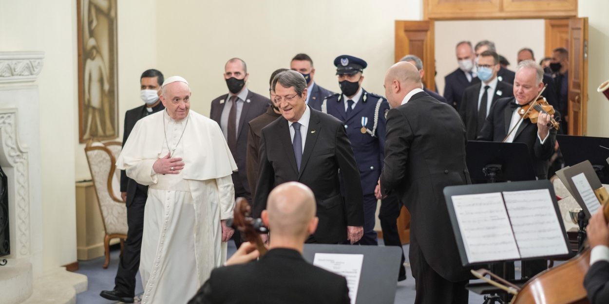Feature: Maestro Yiannis Hadjiloizou & the Cyprus National Symphony Welcome Pope Francis at The Presidential Palace - Vimarsana News
