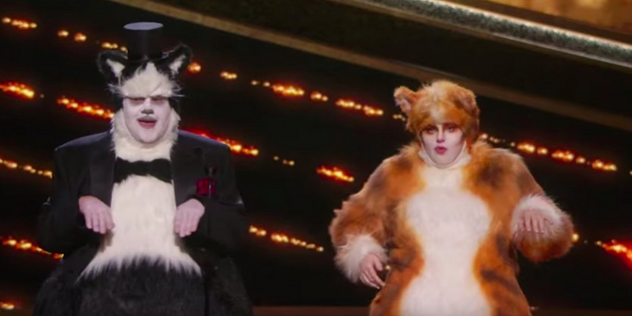 VIDEO: James Corden and Rebel Wilson Present at the Oscars While Dressed as Cats Video