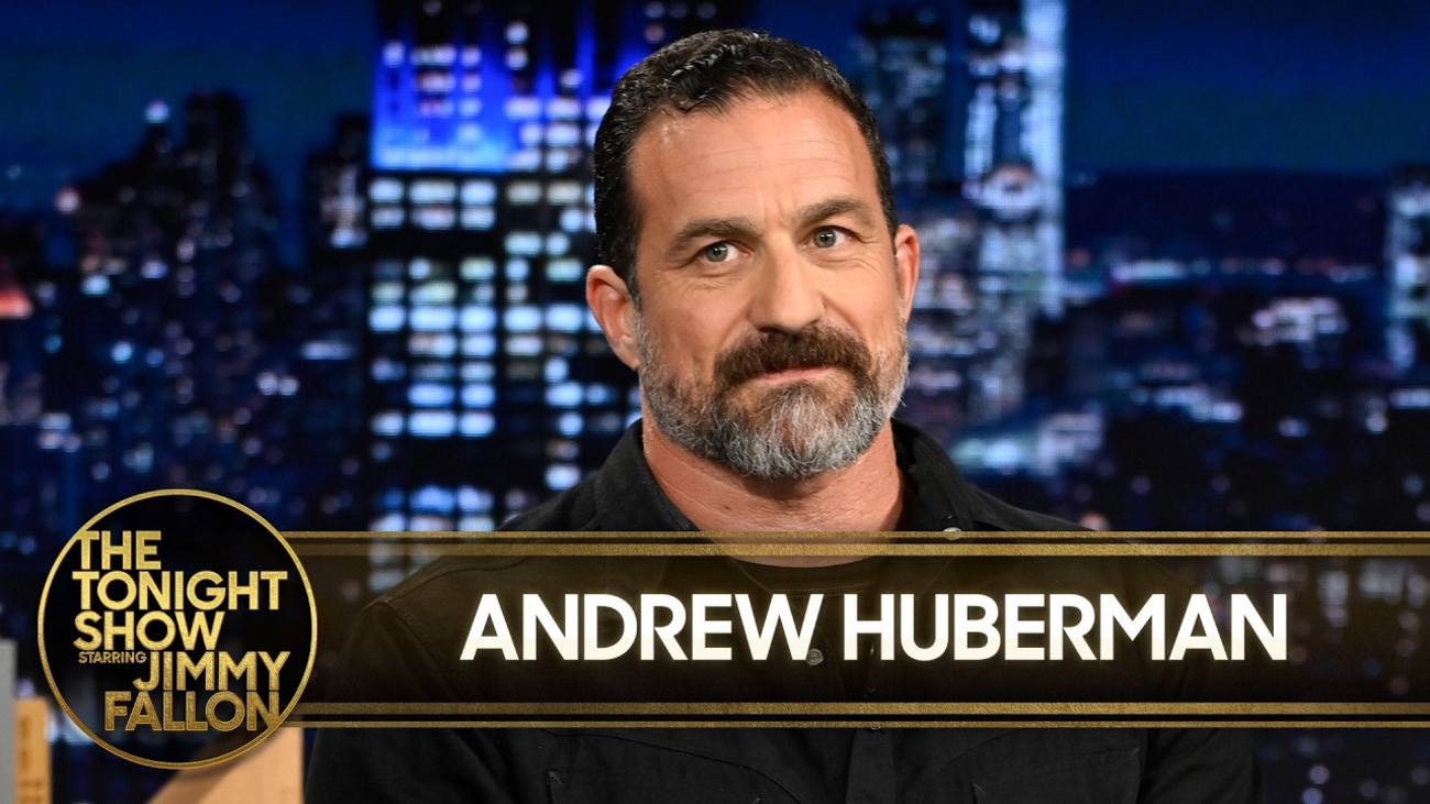 Andrew Huberman Shares Eye Trick for Sleep on Fallon Photo