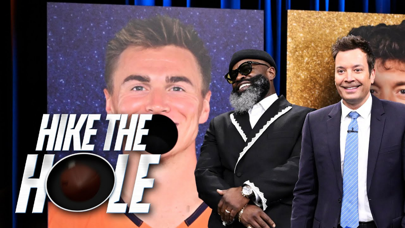 Jimmy Fallon and Tariq Battle to Hike Water Balloons at Rams, Broncos QBs Photo