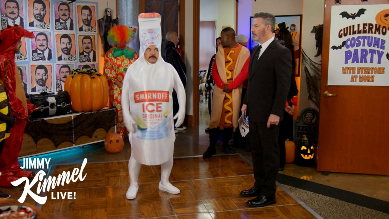 Jimmy Kimmel Crashes Guillermo's Halloween Costume Party With the Whole Staff