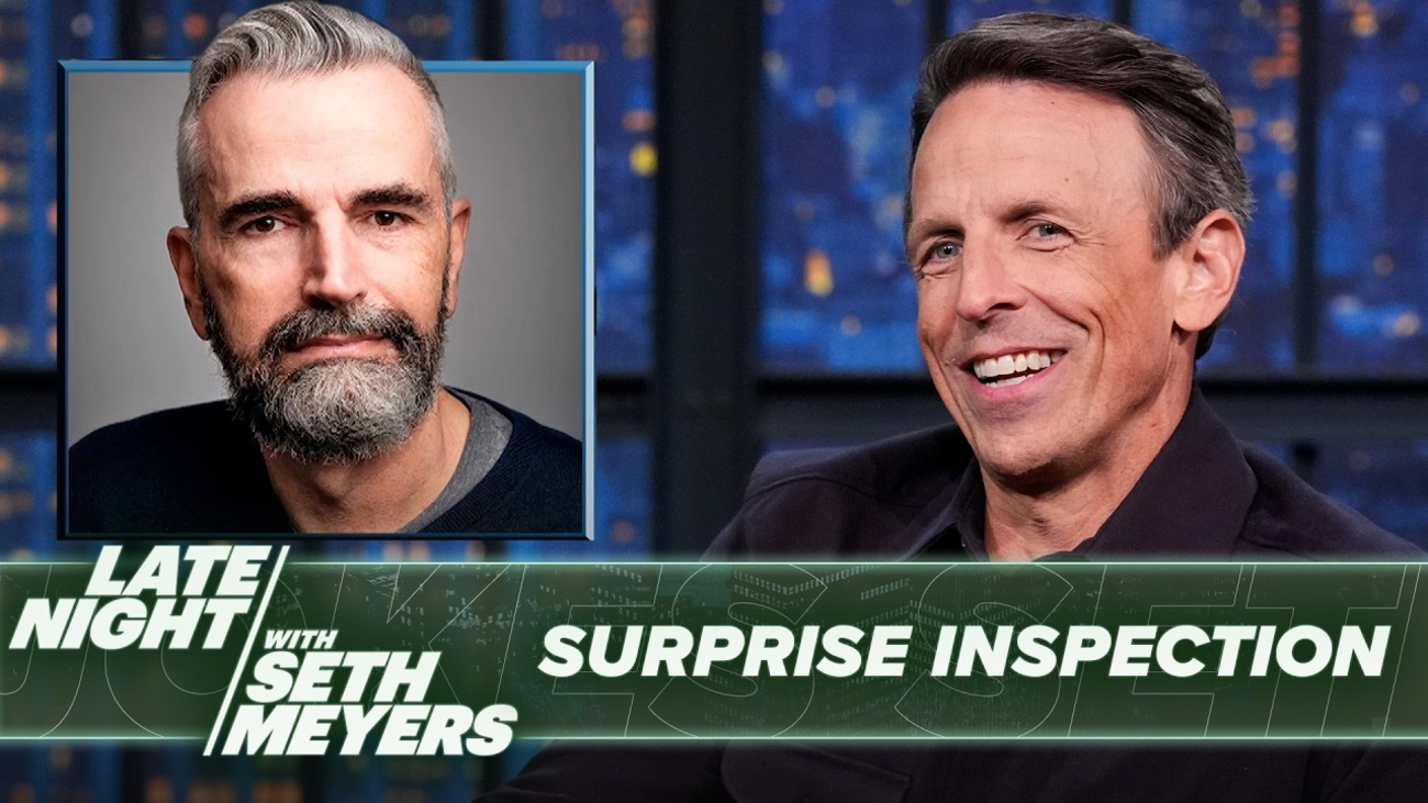 Seth Meyers Surprise-Inspects His Monologue Writers' Jokes Video