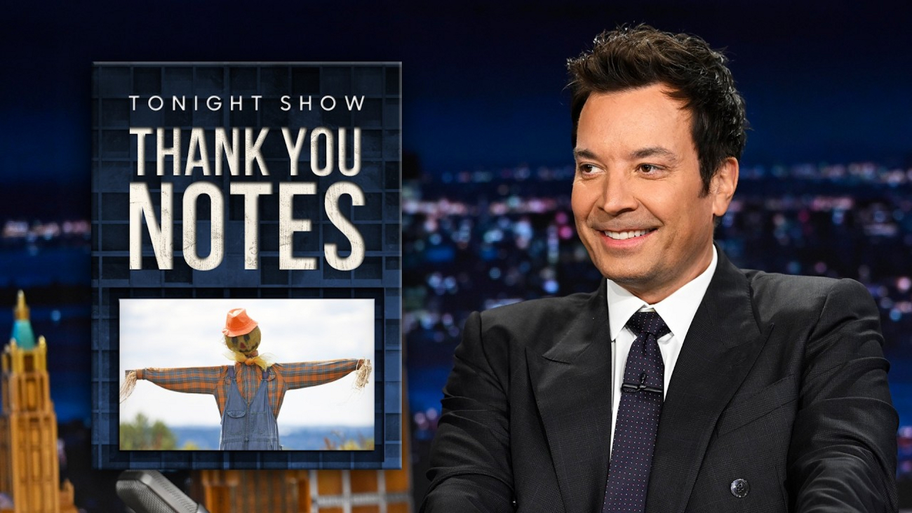 Jimmy Fallon's Thank You Notes Tackle Scarecrows, Spiral Staircases Photo