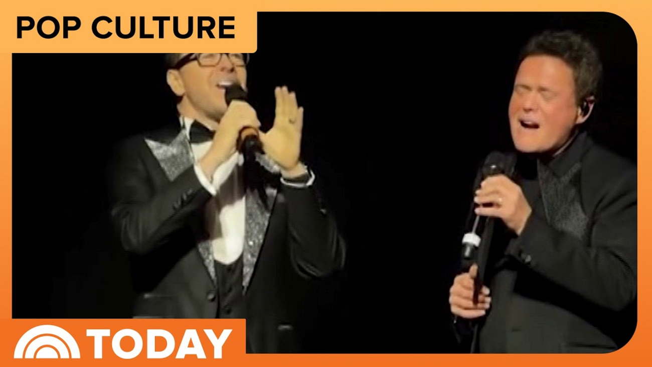Donny Osmond Surprises Donnie Wahlberg for Vegas Duet Photo