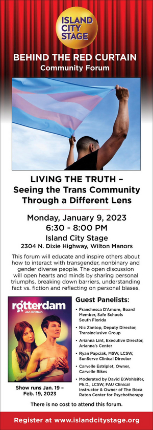 Island City Stage to Present 'Living the Truth - Seeing the Trans Community Through a Different Lens' 
