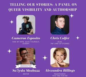 Chris Colfer, Cameron Esposito, And Alexandra Billings Will Participate In A Virtual Panel On Queer Visibility And Authorship Image