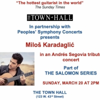 The Town Hall And Peoples' Symphony Concerts Present Miloš Karadaglić In An Andrés Photo