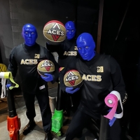 BLUE MAN GROUP Performs at Halftime During Las Vegas Aces Game Photo