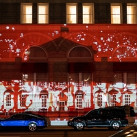  a/political Presents New Public Art Projection from Andrei Molodkin with Robin Bell Photo