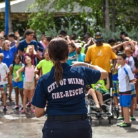 Shake-a-Leg Miami Celebrates Career Day With Miami's Fire-Rescue And Police-Unit Pers Photo