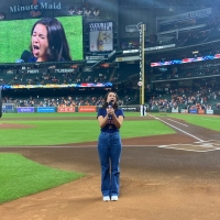 Photos: LEND ME A SOPRANO's Mia Pinero Performs the National Anthem at Astros vs. Tex Photo