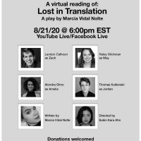Virtual Reading of LOST IN TRANSLATION By Marcia Vidal Nolte Announced August 21