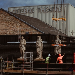 Six Statues Dramatically Returned To The Roof of The Citizens Theatre Photo