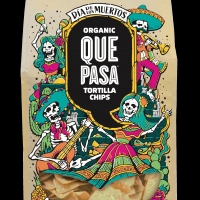 QUE PASA Day of The Dead Yellow Corn Tortilla Chips