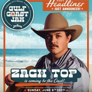 GULF COAST JAM to Add Zach Top as Final 2027 Headliner Photo