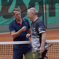 Hugh Grant Won His First Game in the Sweden Open at Båstad Video