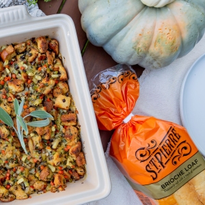 ST. PIERRE BAKERY Brioche Loaf-Recipe for Delicious Thanksgiving Stuffing Photo