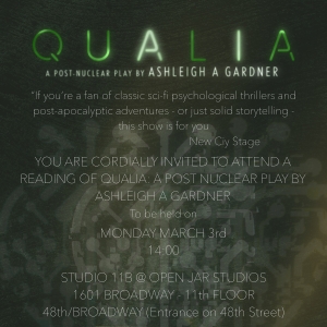 QUALIA Reading Will Take Place at Open Jar Studios Photo