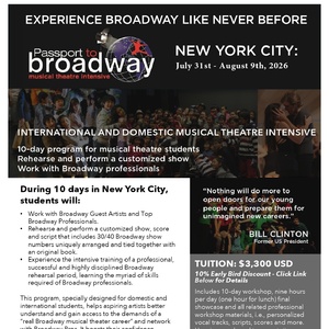 Feature: PASSPORT TO BROADWAY Opens Enrollment for Summer 2026 Course Photo
