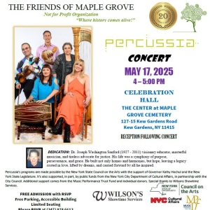 Percussia to Present ESSENTIAL FOODS Concert At Maple Grove Cemetery's Celebration Ha Photo