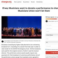 Disney on Broadway Benefit Musicians Release Open Letter; Petition Own Union Video