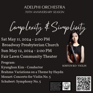 The Adelphi Orchestra Presents COMPLEXITY & SIMPLICITY With SoHyun Ko Photo
