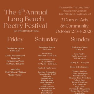 4th Annual Long Beach Poetry Festival to Open at Helen Borgers Theater Photo