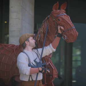 Video: Michael Morpurgo Reunites With Joey the Horse-Puppet at WAR HORSE at the Natio Photo