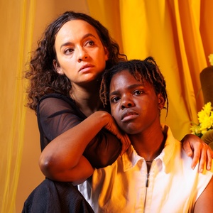 Photo: Francesca Amewudah-Rivers and Nadi Kemp-Sayfi in TENDER at the Bush Theatre Photo
