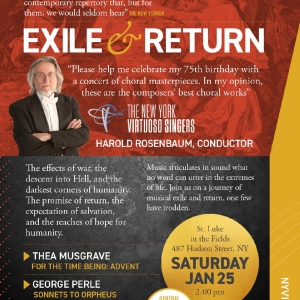 The New York Virtuoso Singers to Present EXILE AND RETURN, Harold Rosenbaum's Birthda Photo