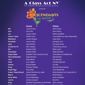 DISNEY'S DESCENDANTS to be Presented at A Class Act NY Photo