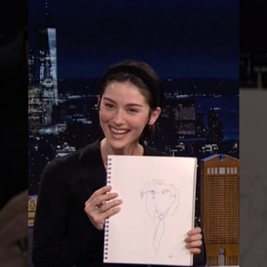 Gracie Abrams Draws a Blind-Contour Portrait of Jimmy Fallon on THE TONIGHT SHOW Photo