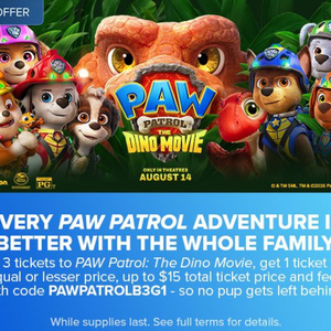 PAW PATROL: DINO MOVIE Tickets to Go on Sale on Fandango Photo
