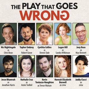 Cast Set For THE PLAY THAT GOES WRONG at Beef & Boards Dinner Theatre Photo