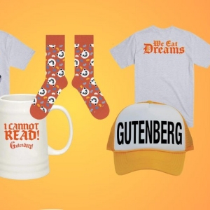 Shop GUTENBERG! THE MUSICAL! Merch and Souvenirs in Our Theatre Shop! Photo