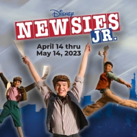Cast Set for NEWSIES JR. at Stages Theatre Company Photo
