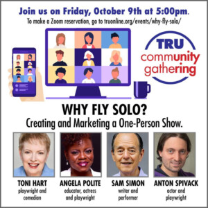 Theater Resources Unlimited to Host One-Person Show Panel via Zoom Photo