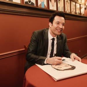 Photos & Video: Jimmy Fallon Receives Sardi's Portrait