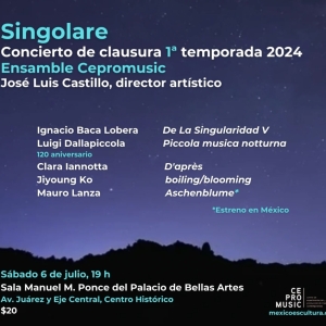Con El Concierto Singolare, El Ensamble Cepromusic Concluye Su Primera Temporada 2024 En B Photo