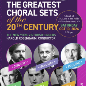 The New York Virtuoso Singers to Perform THE GREATEST CHORAL SETS OF THE 20TH CENTURY Photo