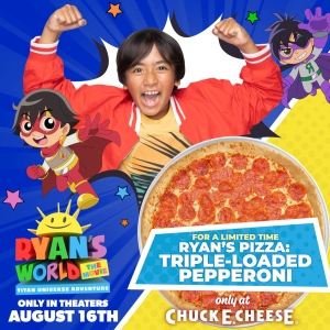 Chuck E. Cheese and RYANS WORLD THE MOVIE: TITAN UNIVERSE ADVENTURE Reveal Collaboration Photo