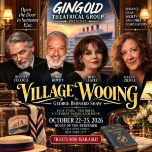 Cast Set For VILLAGE WOOING at Gingold Theatrical Group Photo