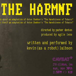 Agile Lens to Premiere THE HARMNF at Caveat NYC in November